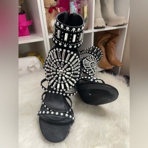 Black gem heels